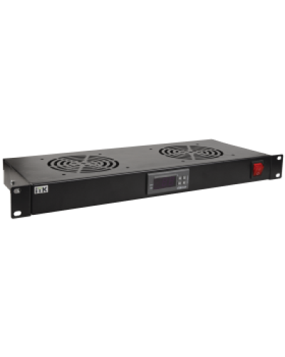 ITK Модуль вентил. 1U с цифр. термостатом 2 вент. черный (FM05-1U2TS-R) в Барнауле Вентиляторные модули Pintop.ru