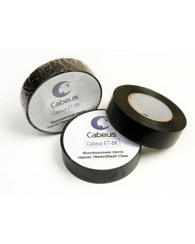 Лента изоляционная (черная) Cabeus ET-BK в Барнауле Аксессуары для кабель-канала Pintop.ru