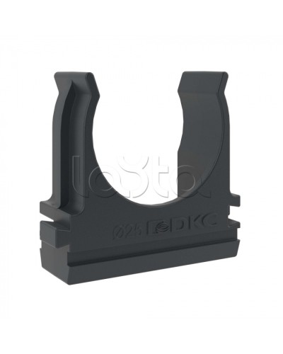 Держатель с защелкой D=25 (Черный) DKC (51025N) в Барнауле Держатели, клипсы, скобы Pintop.ru