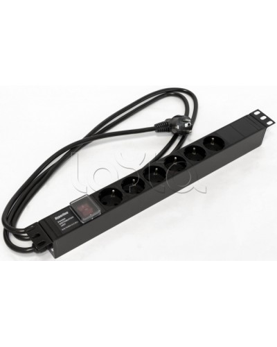 Блок розеток Hyperline SHE19-6SH-S-2.5EU в Барнауле Блоки розеток Pintop.ru