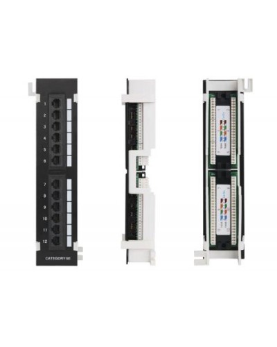 Патч-панель 1U, 12 портов RJ45 кат.5e NETLAN EC-UWP-12-UD2 в Барнауле Патч панель Pintop.ru